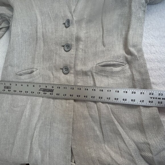 Habitat Womens Linen Button Front Tunic Jacket Medium Gray Pockets Lightweight - Picture 9 of 10
